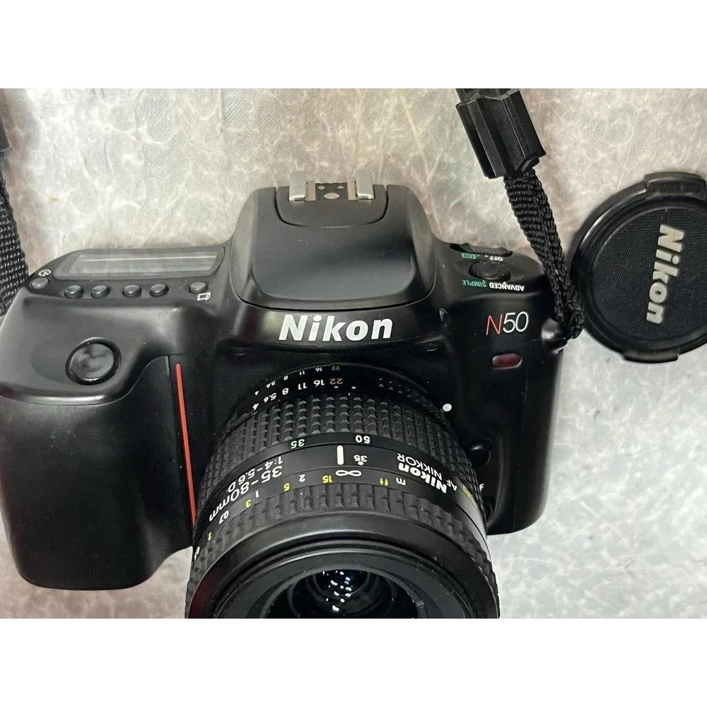 Nikon N50 Camera 35-80mm Lens With Papers Carrying‎ Case Extra Batteries  Tested